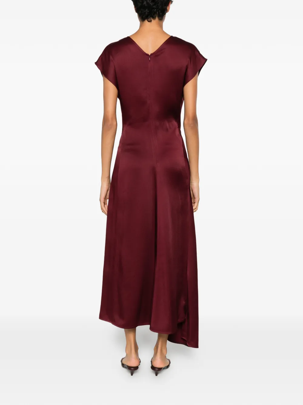 Victoria Beckham Jurk met asymmetrische afwerking en gedraaid detail Rood