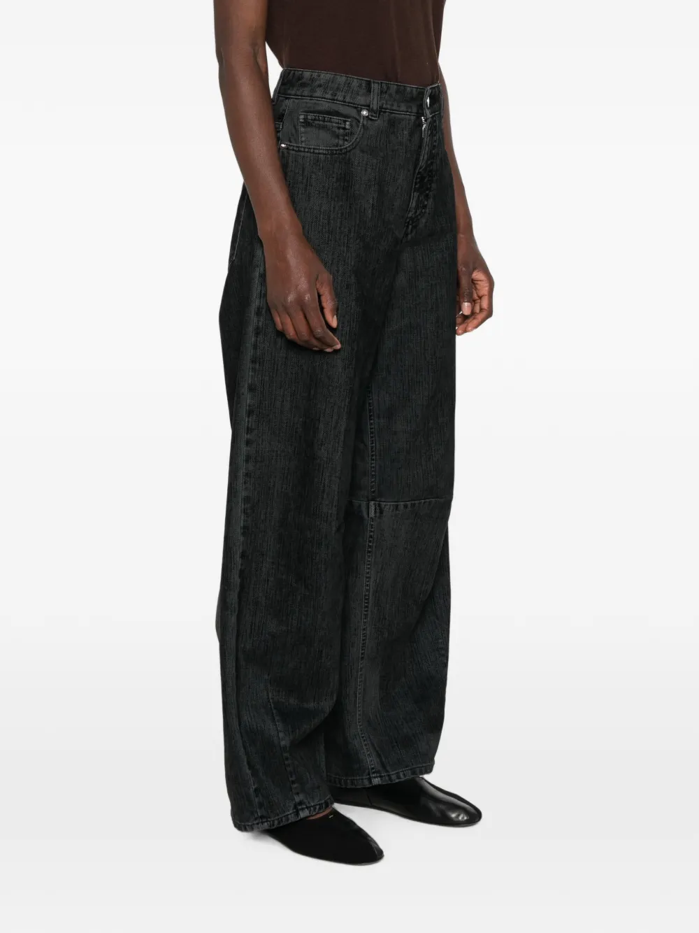 Nine In The Morning Sofy Ergonomic jeans met wijde pijpen Zwart