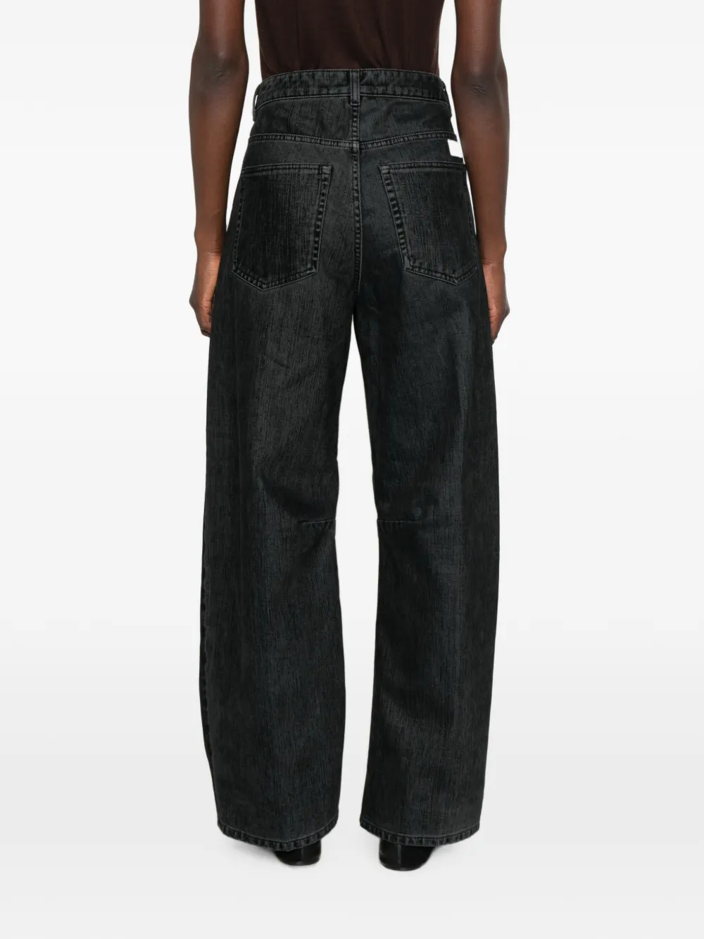 Nine In The Morning Sofy Ergonomic jeans met wijde pijpen Zwart