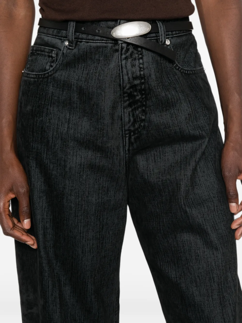 Nine In The Morning Sofy Ergonomic jeans met wijde pijpen Zwart