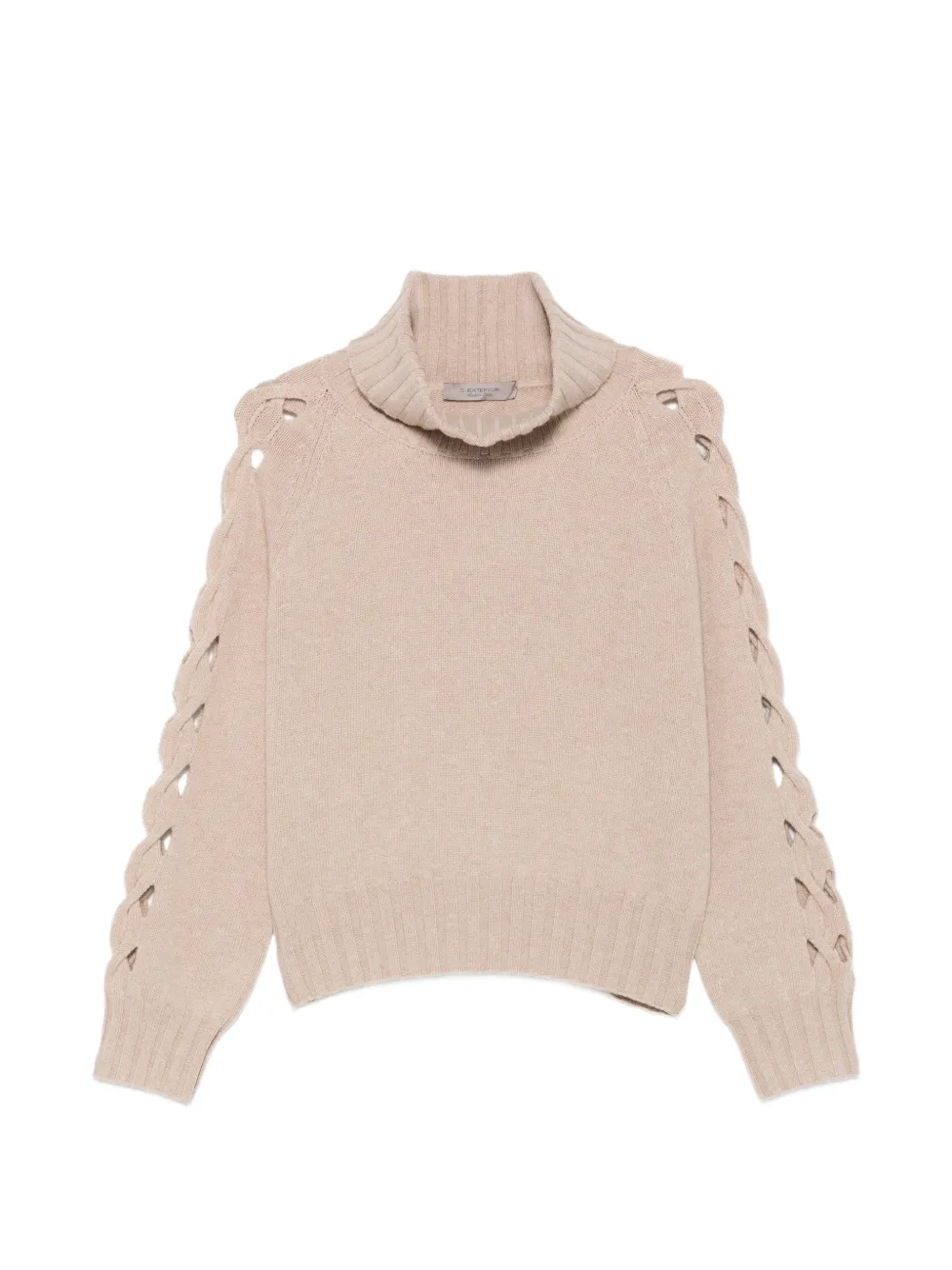 D.Exterior long-sleeve roll-neck sweater Beige