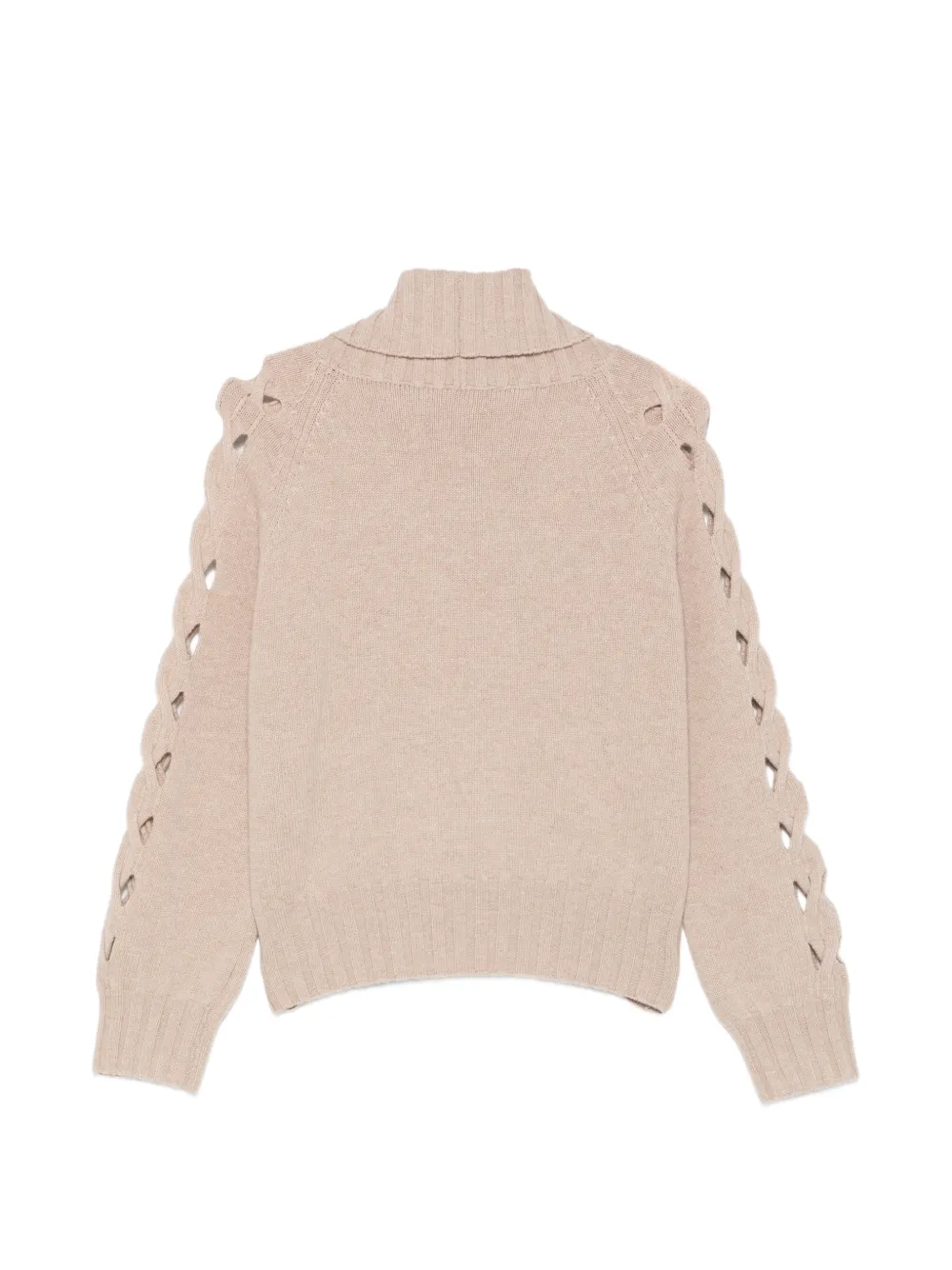 D.Exterior long-sleeve roll-neck sweater Beige