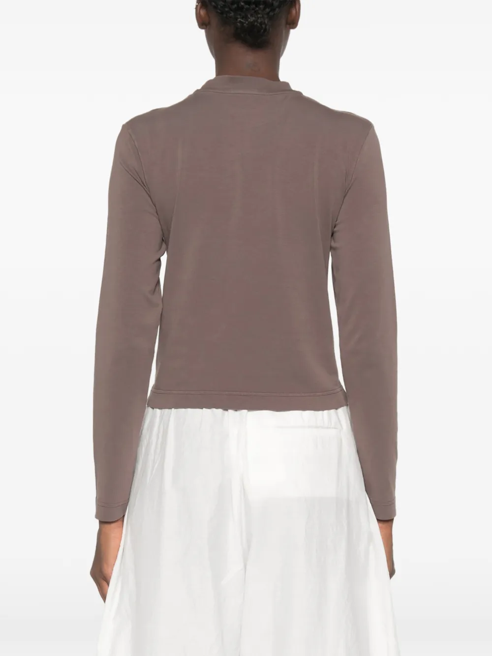 Jacquemus logo-patch long-sleeves T-shirt Bruin
