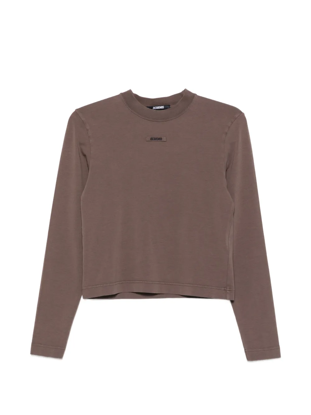 Jacquemus logo-patch long-sleeves T-shirt Bruin