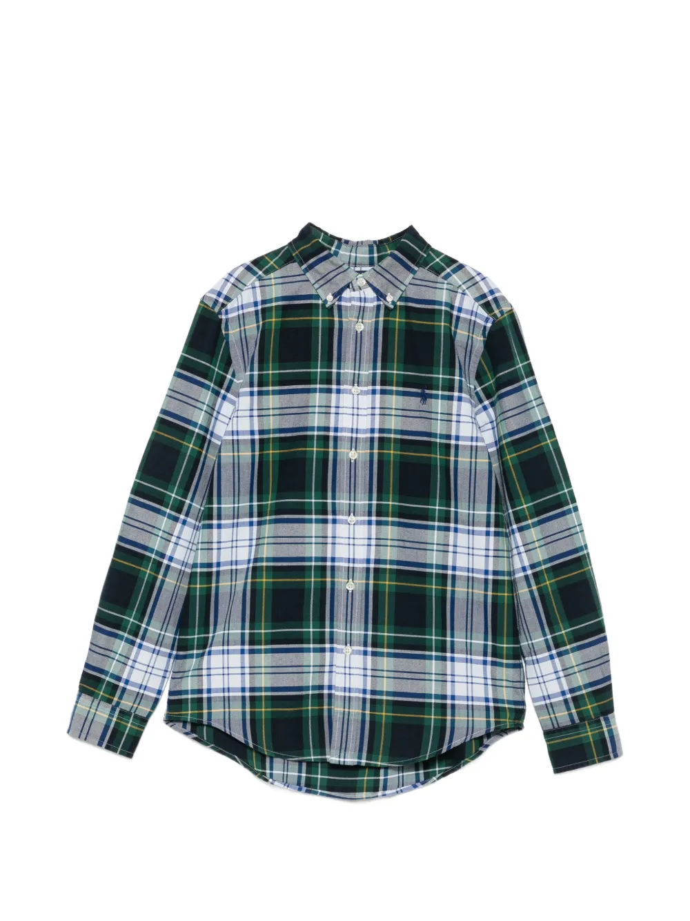POLO RALPH LAUREN KIDS check-print button-down shirt - Verde