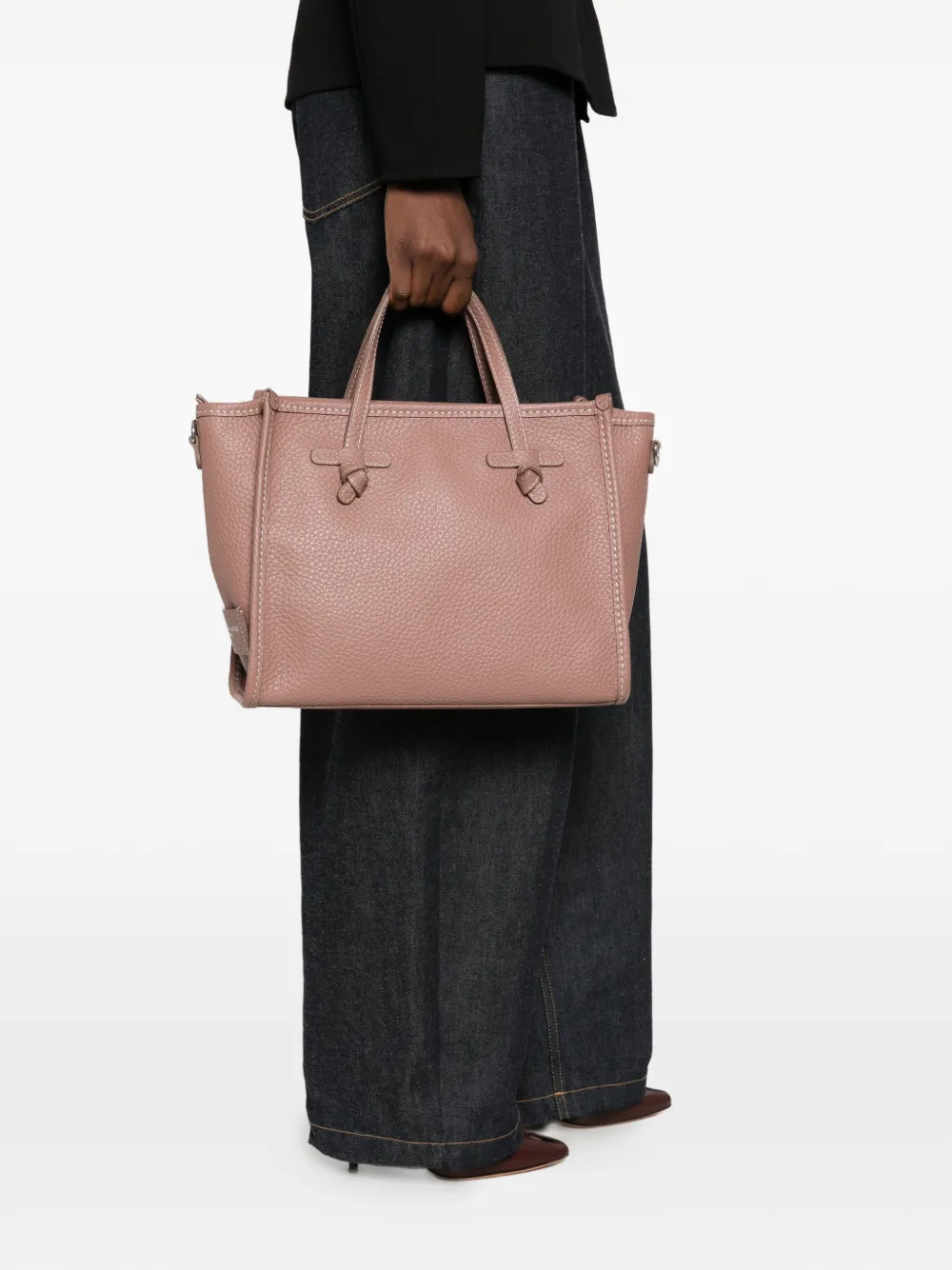 GIANNI CHIARINI medium Marcella pebbled leather tote bag Roze