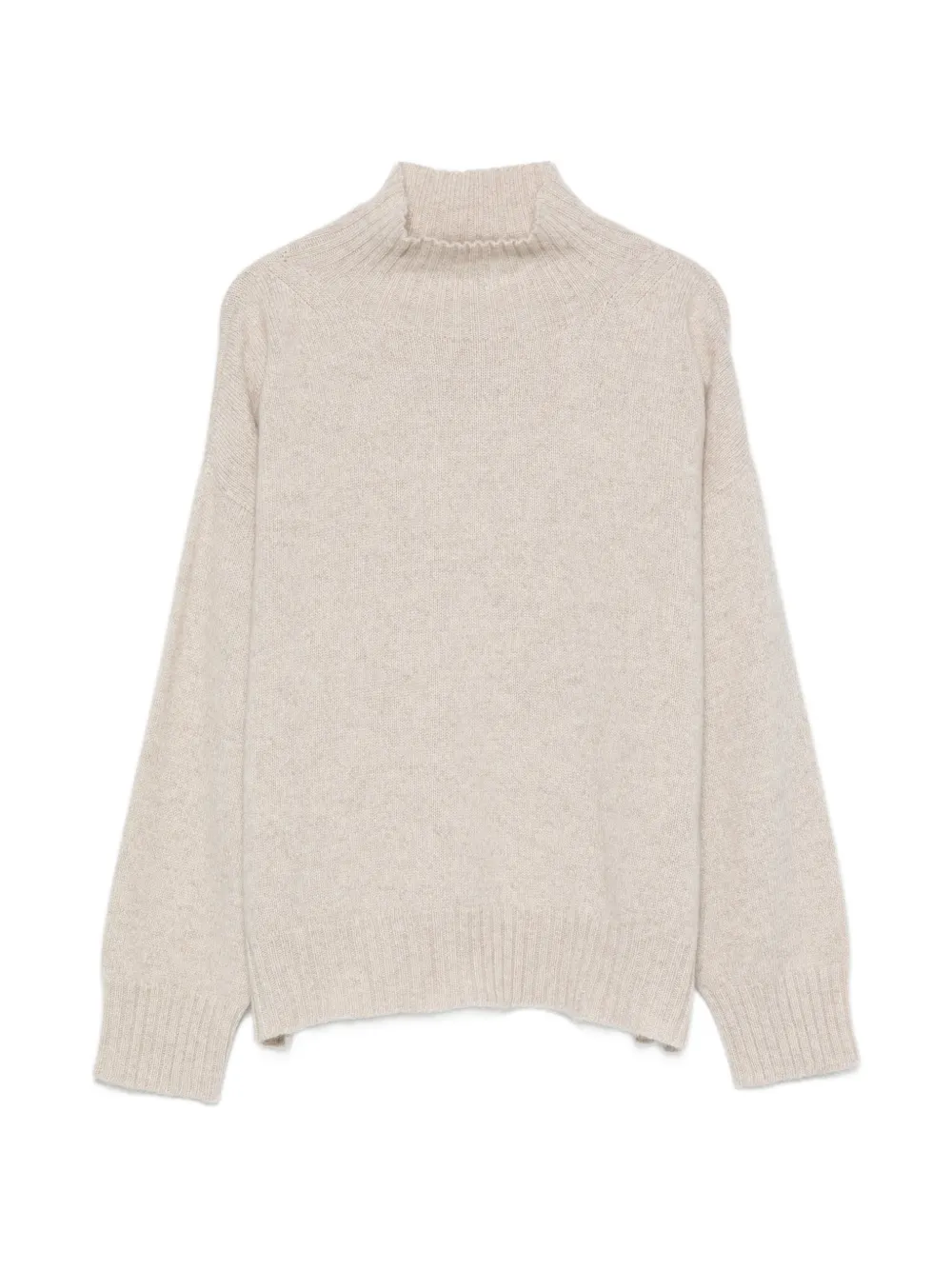 D.Exterior cashmere high-neck sweater
