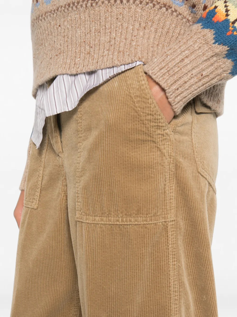 ASPESI Ribfluwelen straight broek Beige