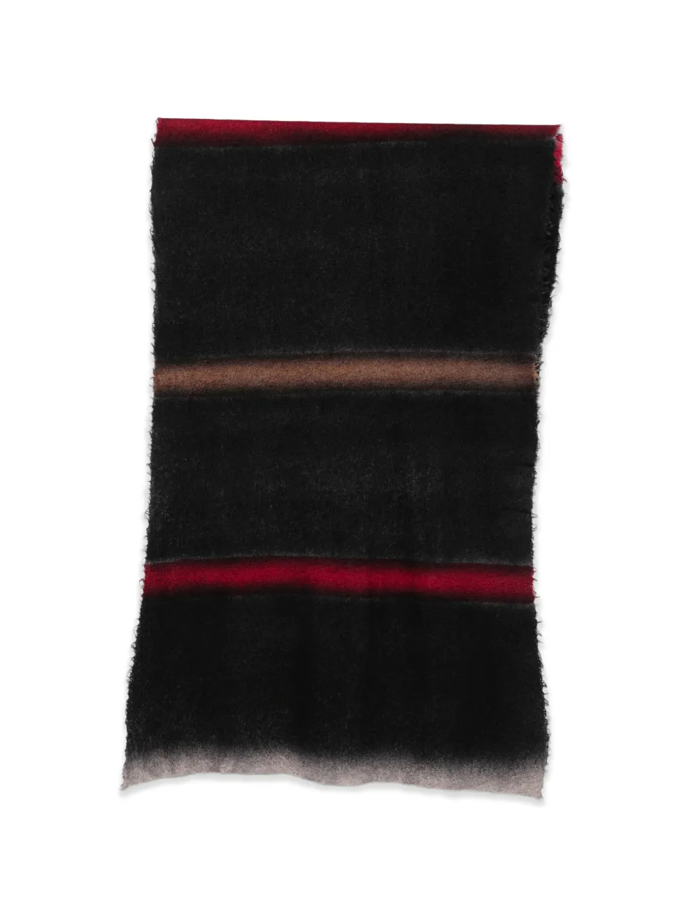 Faliero Sarti Eros striped frayed-edge scarf - Nero