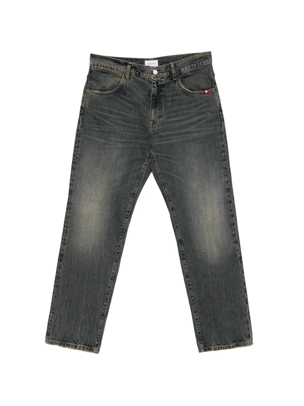 AMISH James faded straight-leg jeans - Grigio