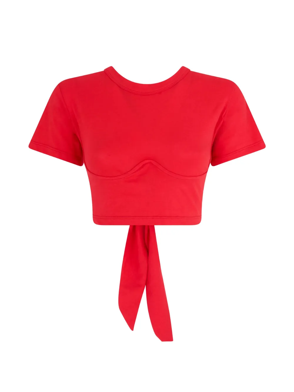 The Attico cut-out tie-fastening T-shirt - Rosso