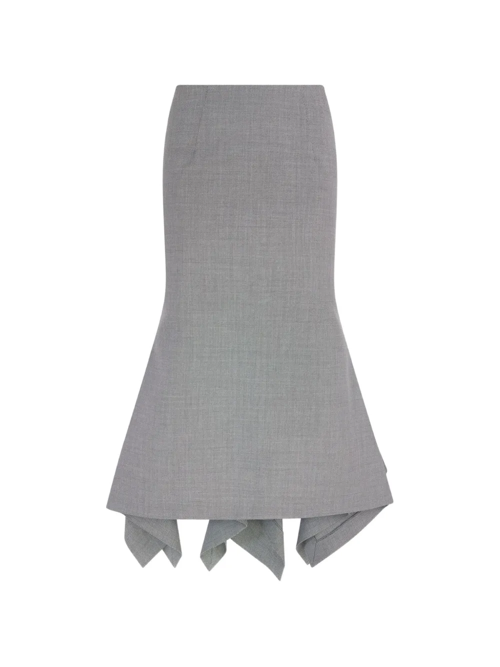 The Attico asymmetric ruffled midi skirt - Grau