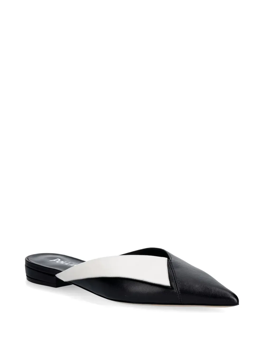 Pollini pointed-toe leather mules Zwart