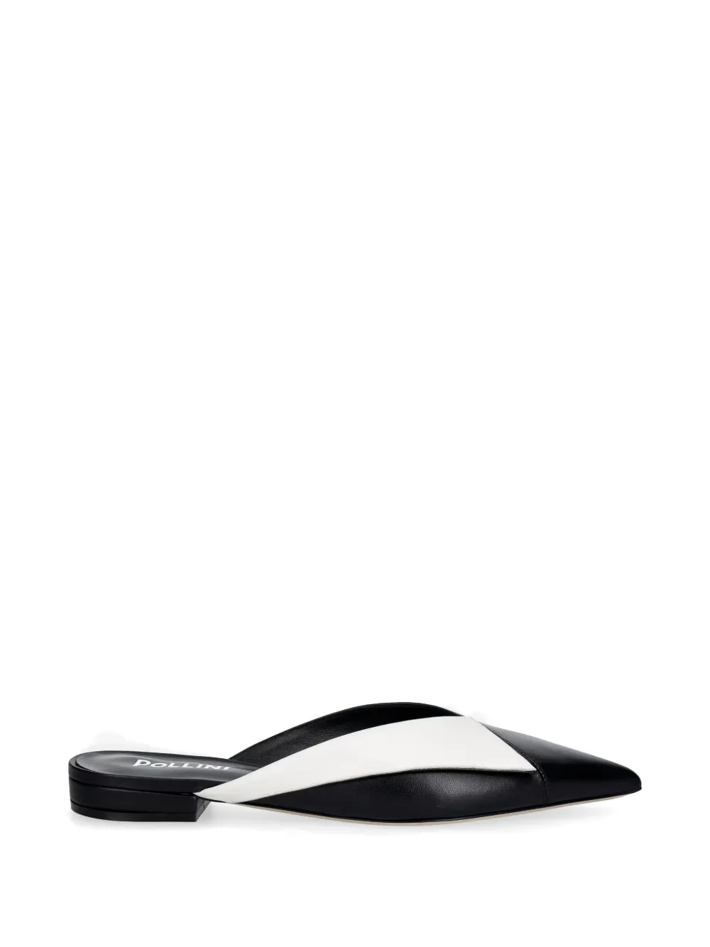 Pollini pointed-toe leather mules Zwart