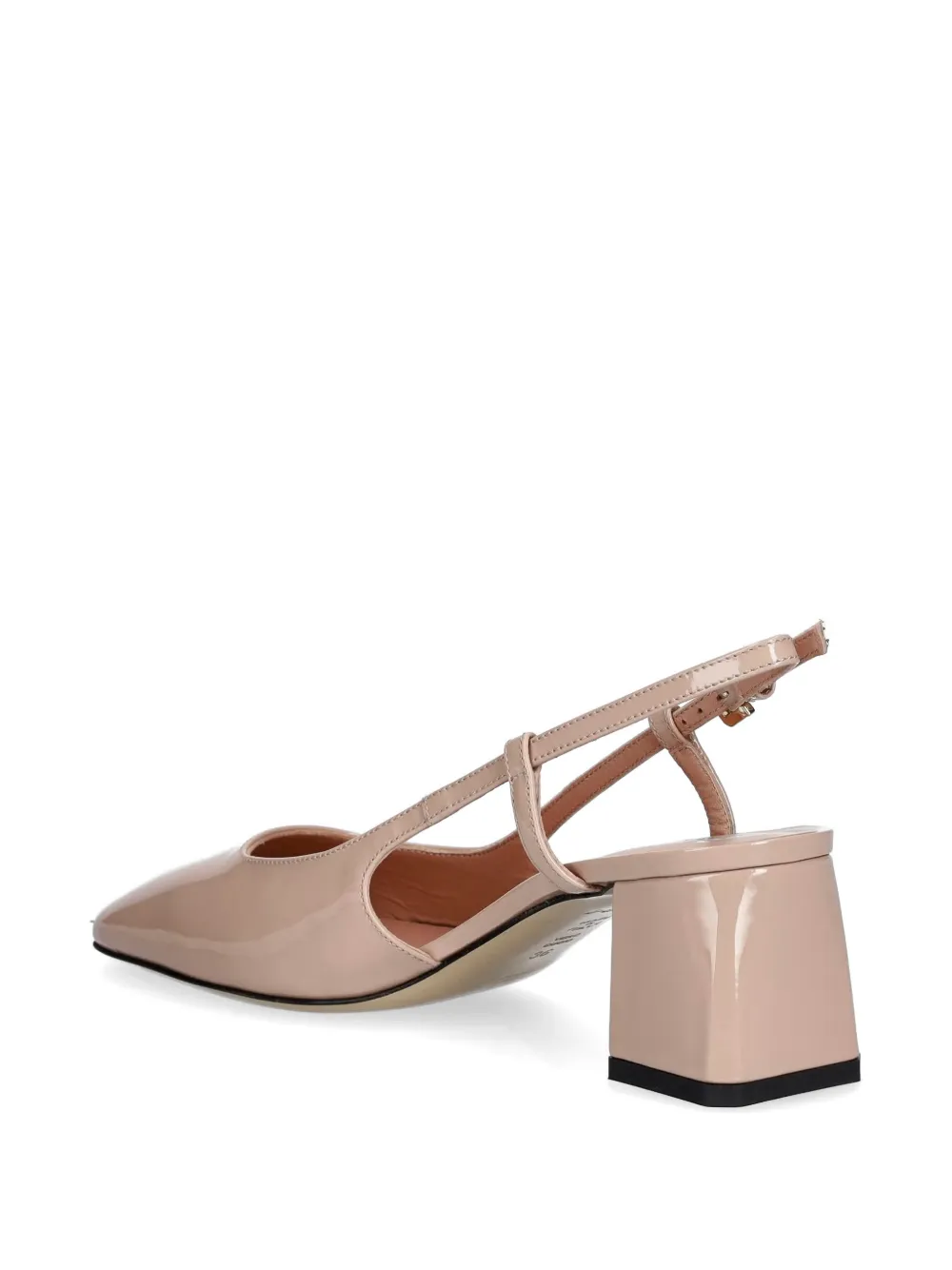 Pollini patent-leather slingback pumps Beige