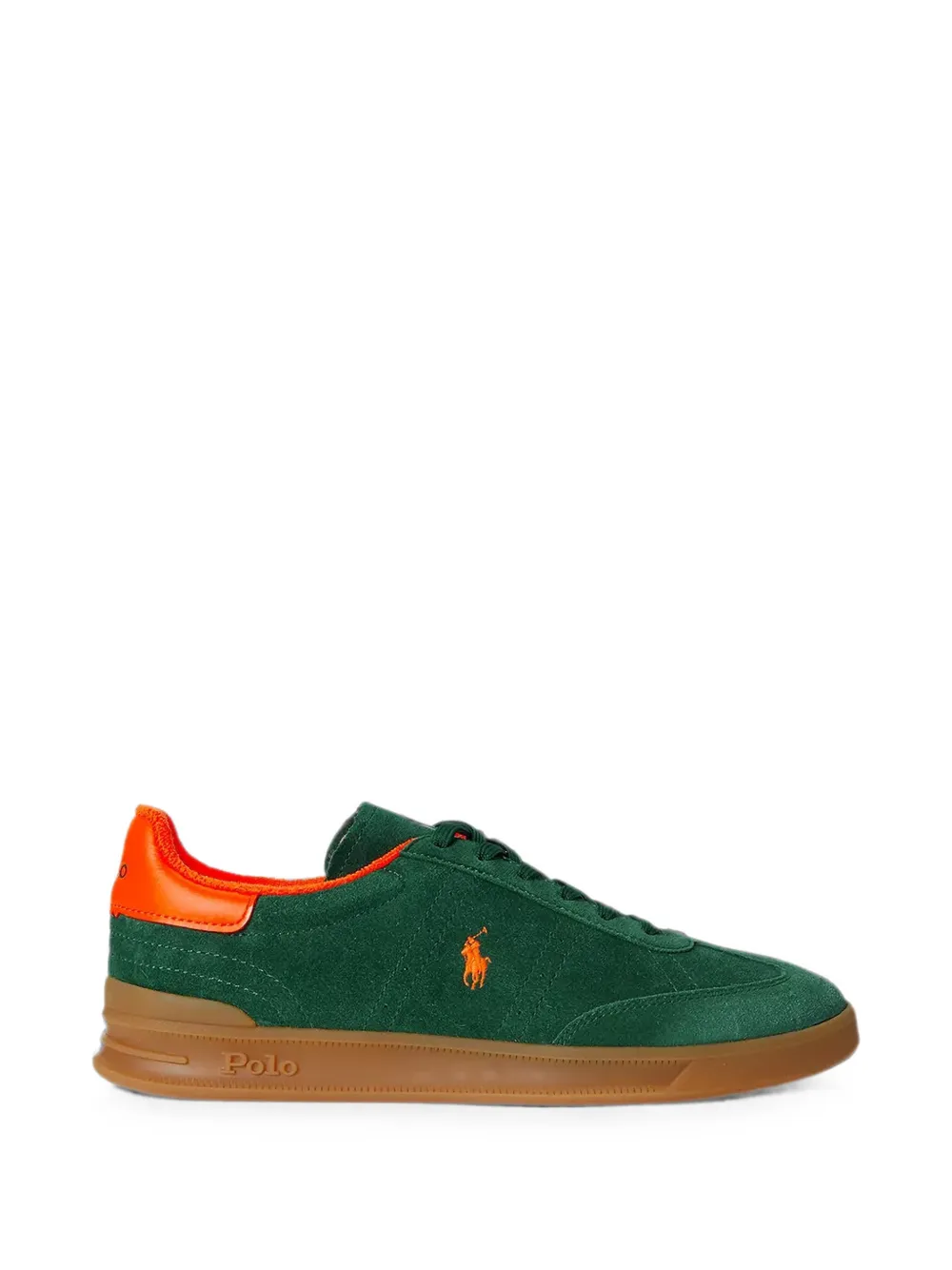 Polo Ralph Lauren logo-embroidered suede sneakers Groen