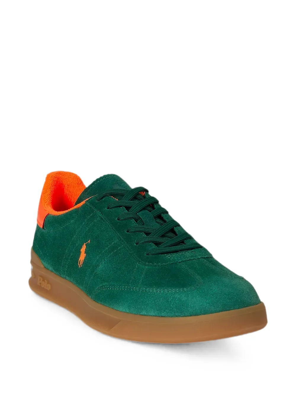 Polo Ralph Lauren logo-embroidered suede sneakers Groen