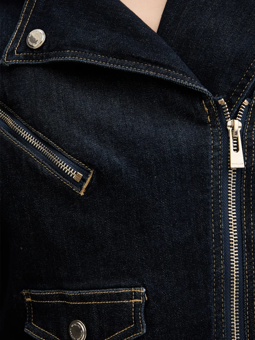 Morgan Denim bikerjack Blauw