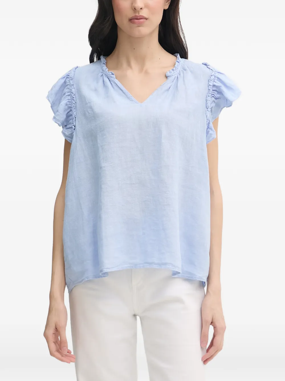 Mos Mosh ruffled V-neck blouse