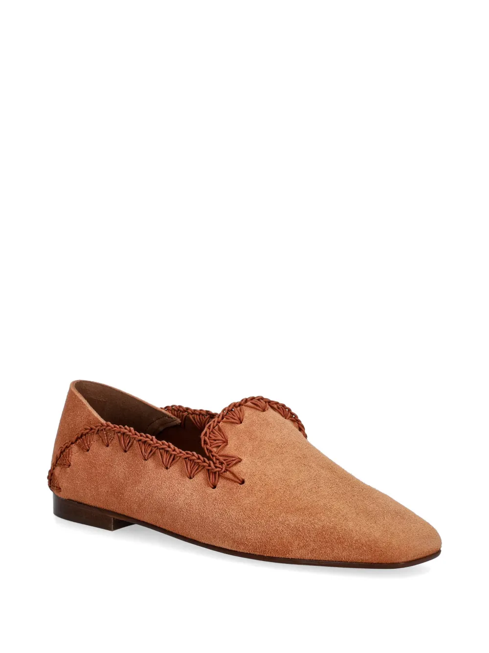 Pollini Sienna whipstitch-trim loafers Bruin