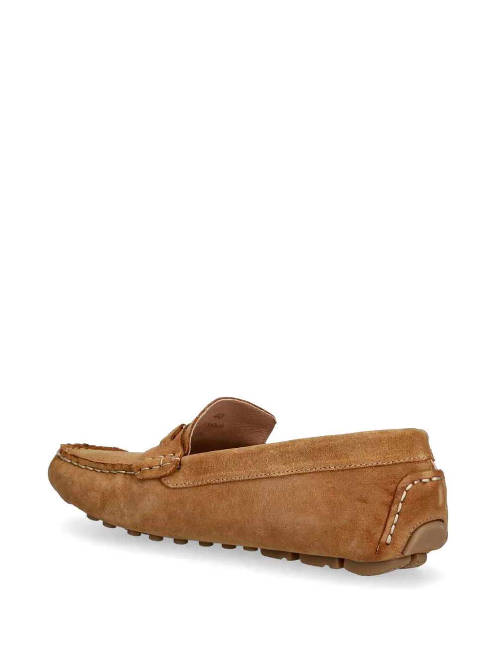 Pollini logo-plaque suede loafers Bruin
