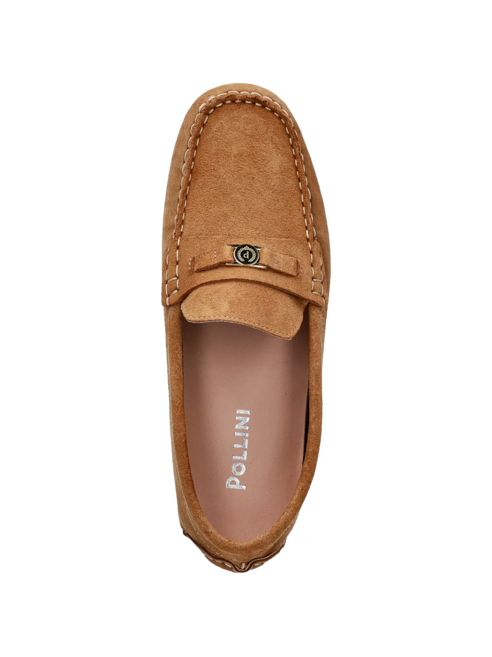 Pollini logo-plaque suede loafers Bruin