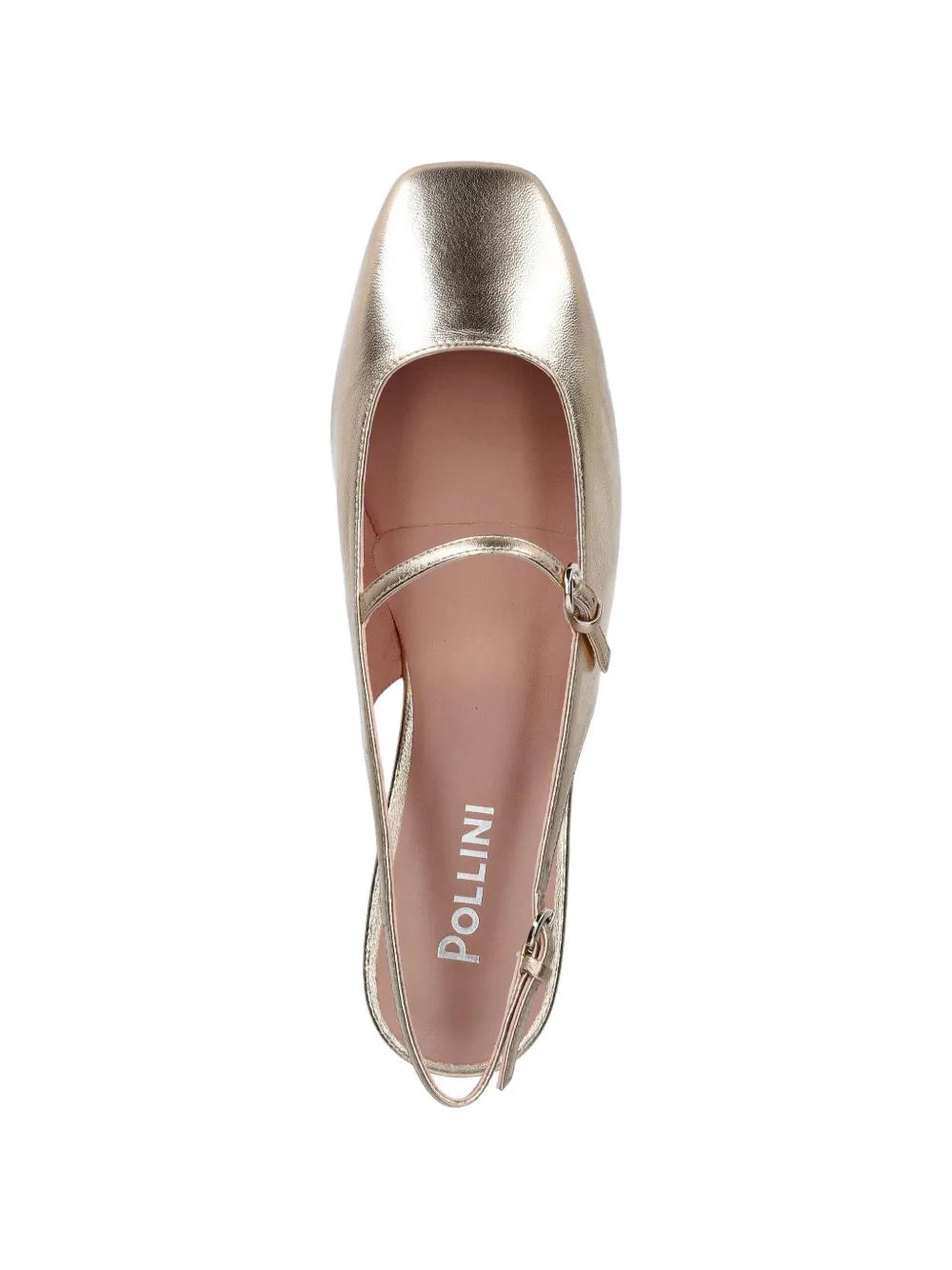 Pollini metallic slingback ballet flats Goud