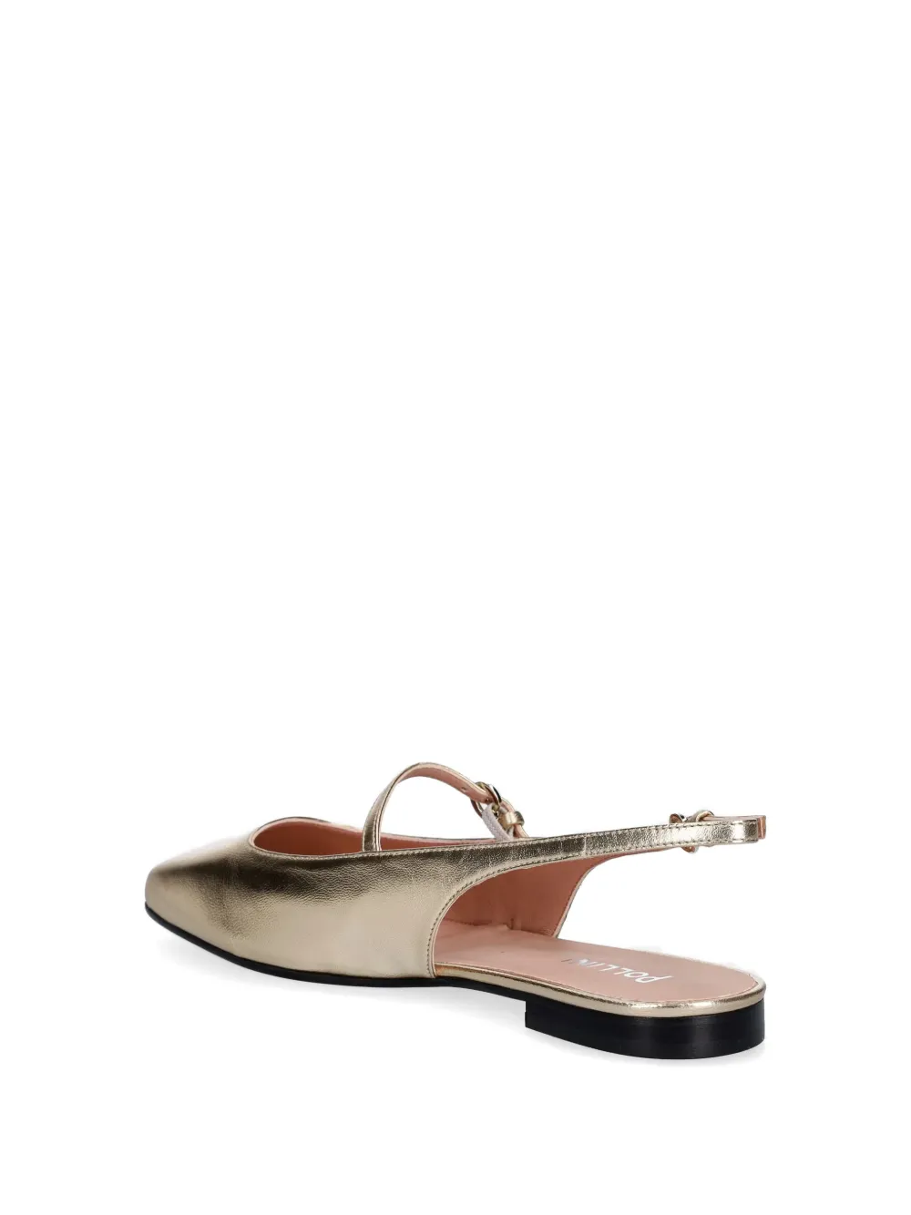 Pollini metallic slingback ballet flats Goud