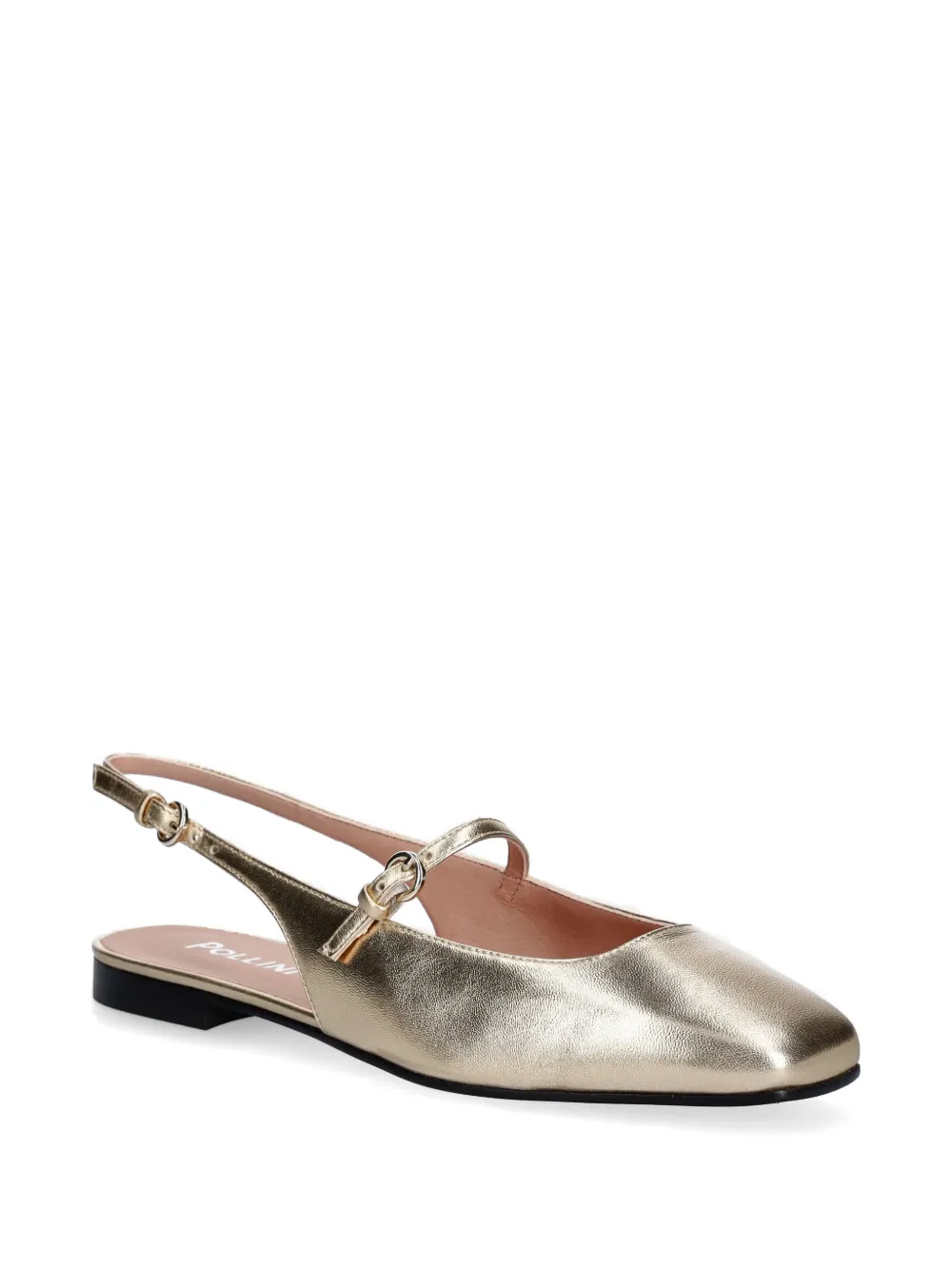 Pollini metallic slingback ballet flats Goud