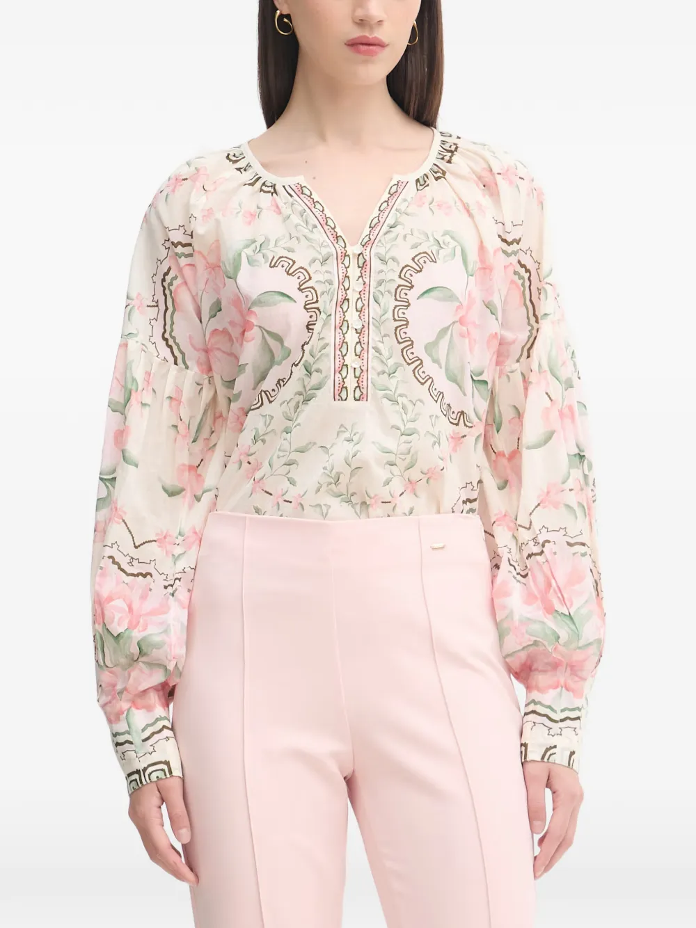 Mos Mosh Wylde floral-print balloon-sleeve blouse