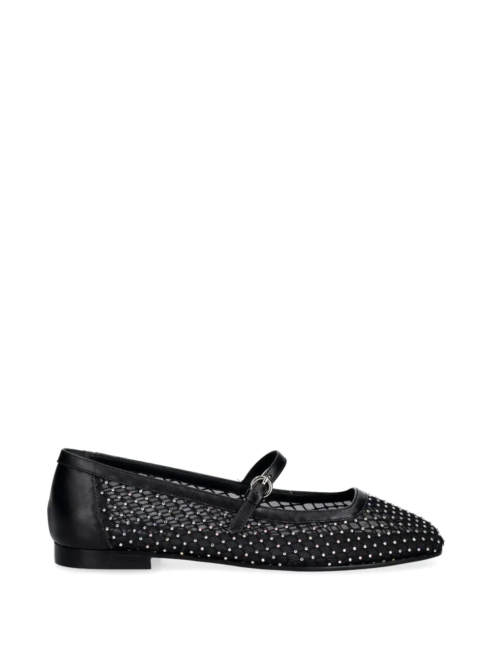 Pollini Nina crystal-embellished mesh ballet flats - Nero