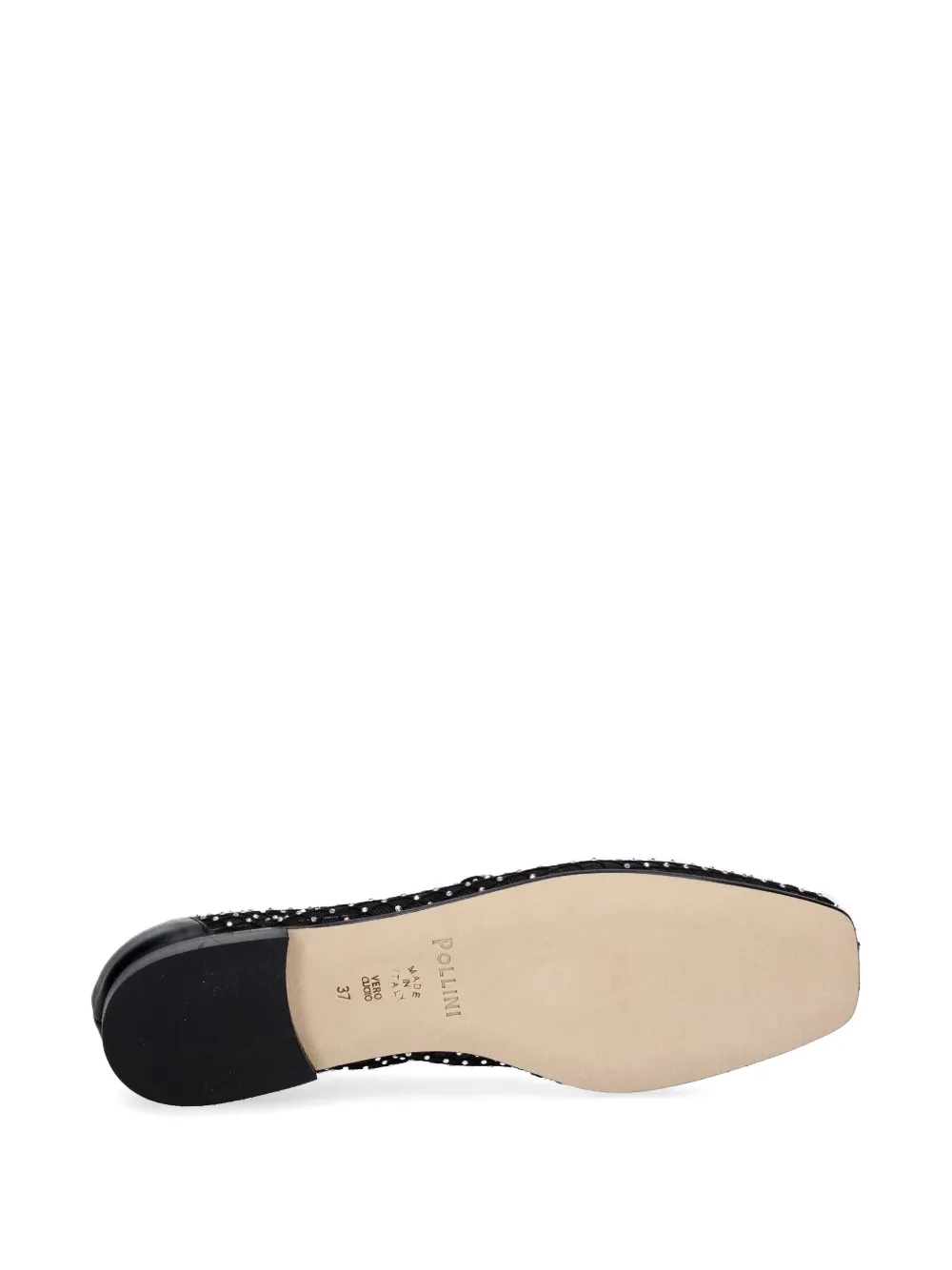 Pollini Nina crystal-embellished mesh ballet flats Zwart