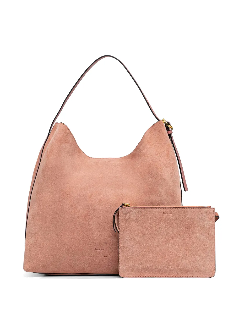 Pollini Viktoria suede pouch-detail tote bag - Rosa