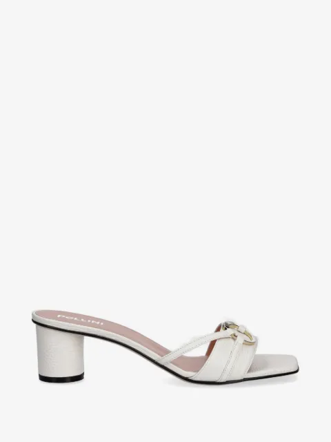 Pollini Sandalen aus gekörnter Leder mit Ringdetail