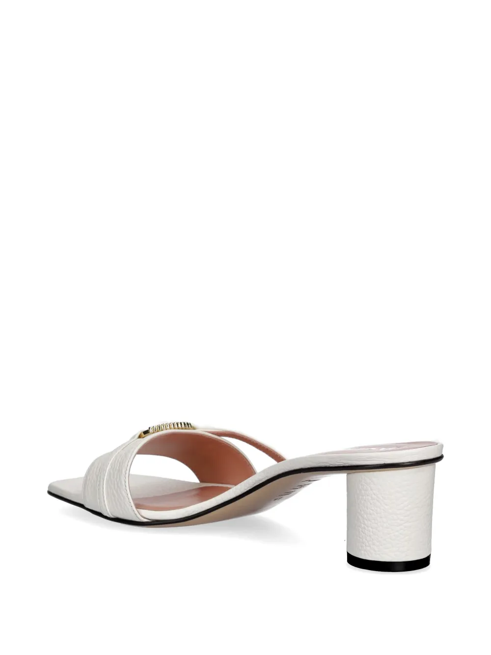 Pollini ring-detail pebble-grain sandals Wit