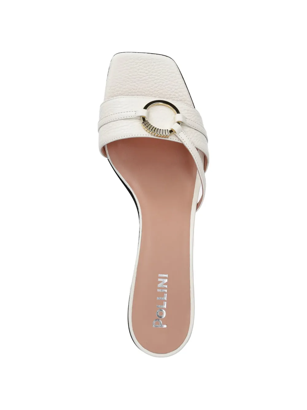 Pollini ring-detail pebble-grain sandals Wit