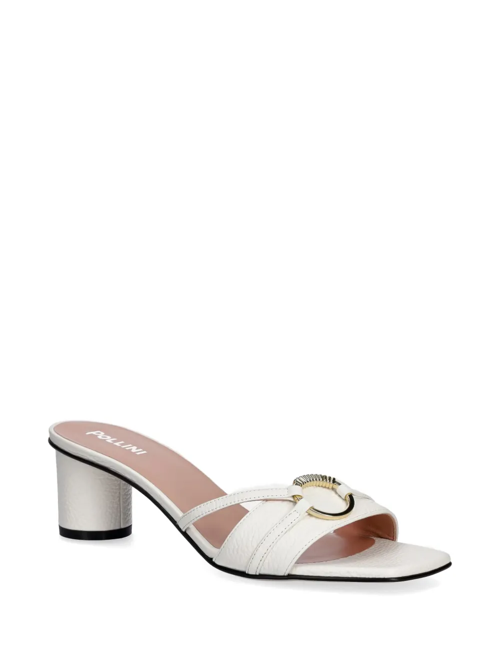 Pollini ring-detail pebble-grain sandals Wit
