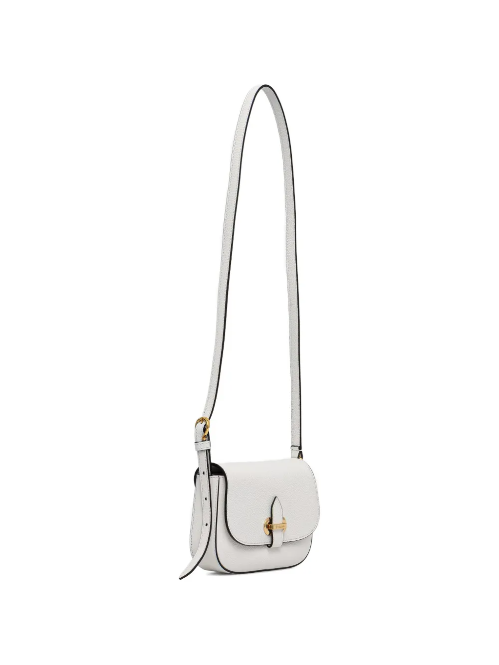 Pollini grained logo-plaque cross-body bag - Bianco