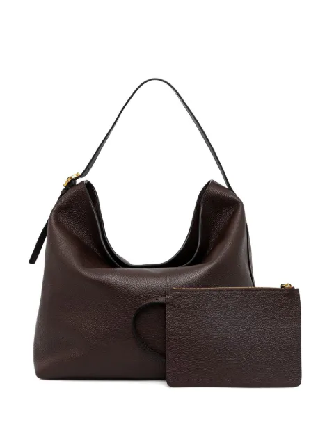 Pollini pebbled leather buckle-detail tote bag