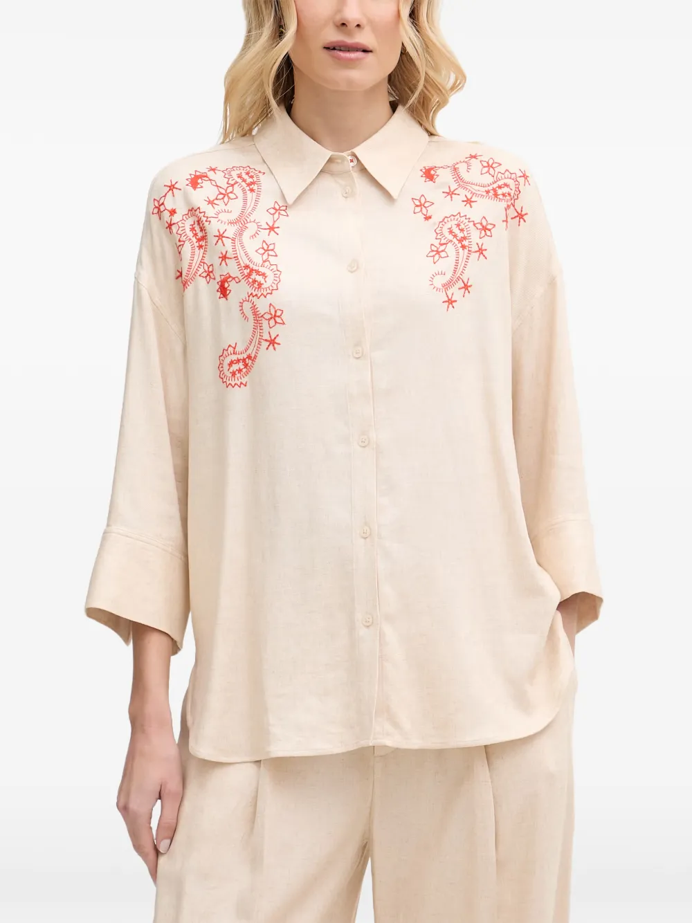 Mos Mosh Audri paisley-embroidered shirt