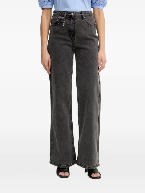 Morgan bow-charm wide-leg jeans
