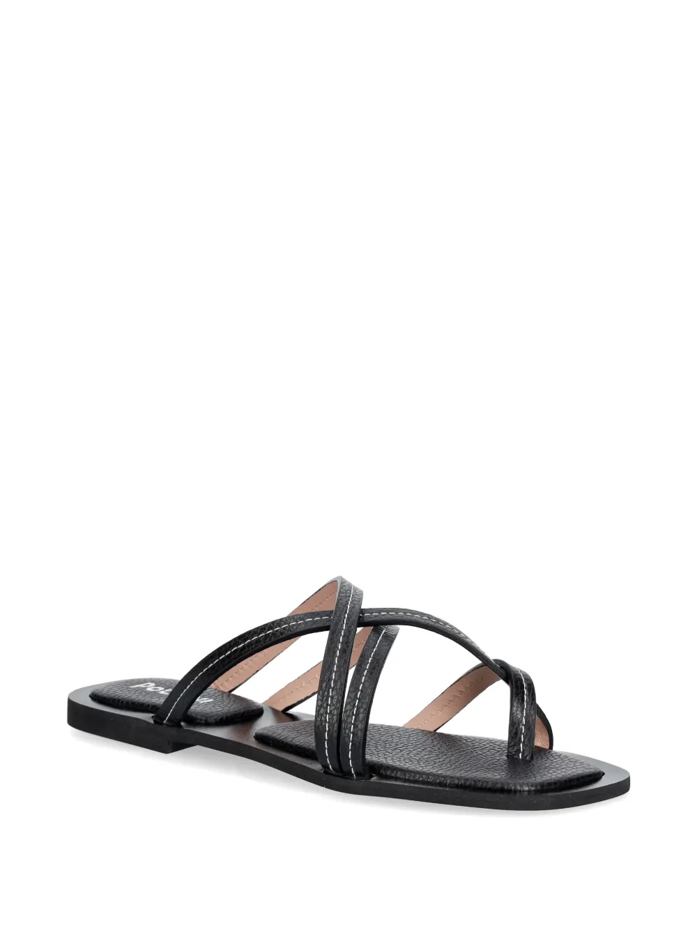 Pollini strappy contrast-stitch sandals Zwart