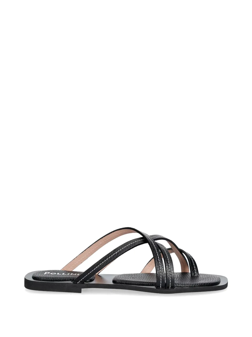 Pollini strappy contrast-stitch sandals - Schwarz