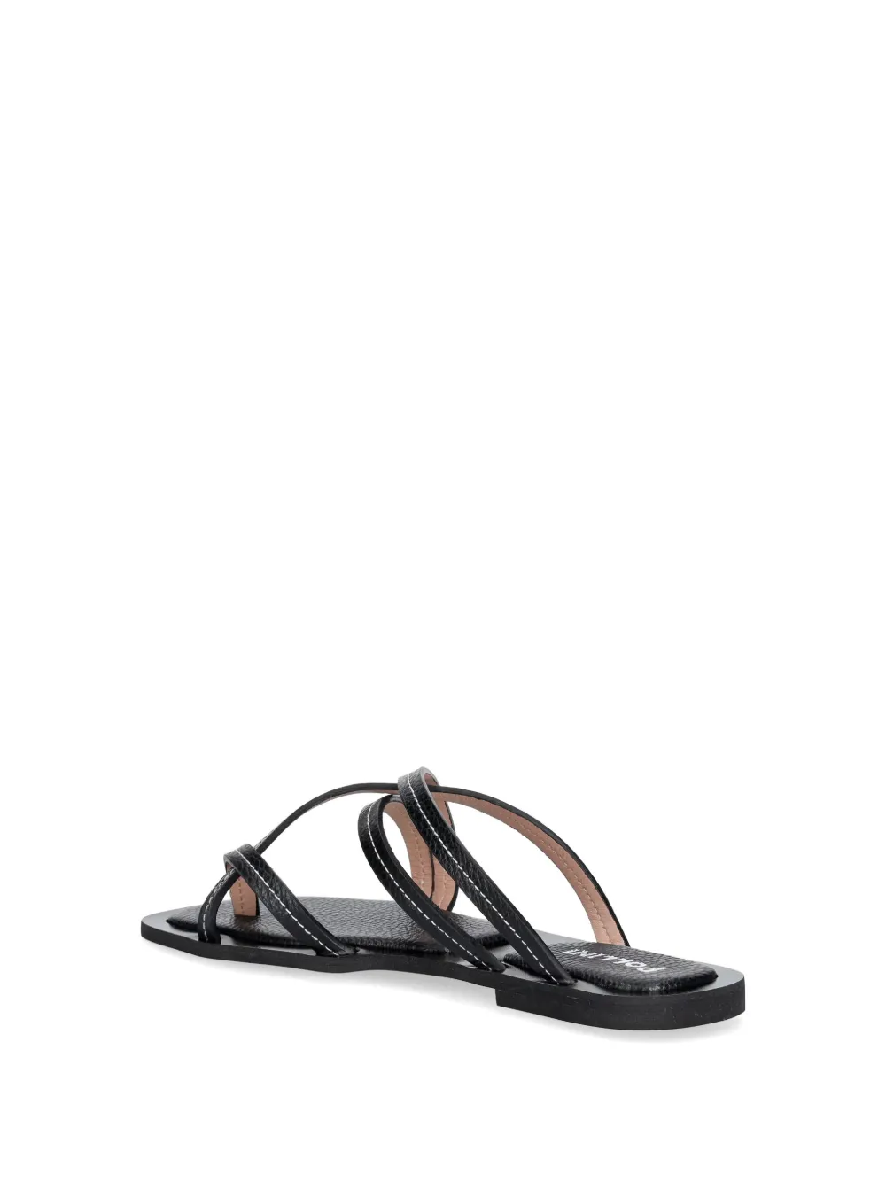 Pollini strappy contrast-stitch sandals Zwart
