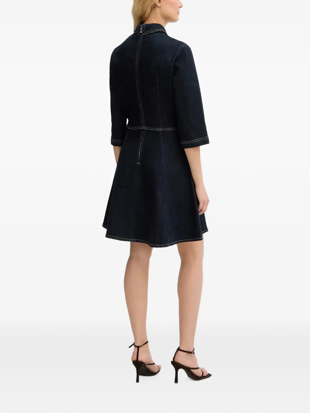 Morgan Denim button-up mini-jurk Blauw
