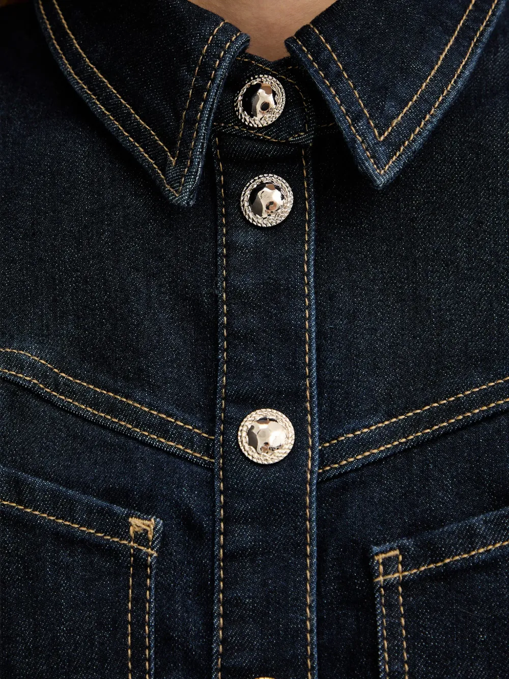 Morgan Denim button-up mini-jurk Blauw