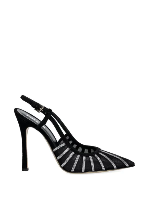 Pollini crystal-embellished mesh pumps