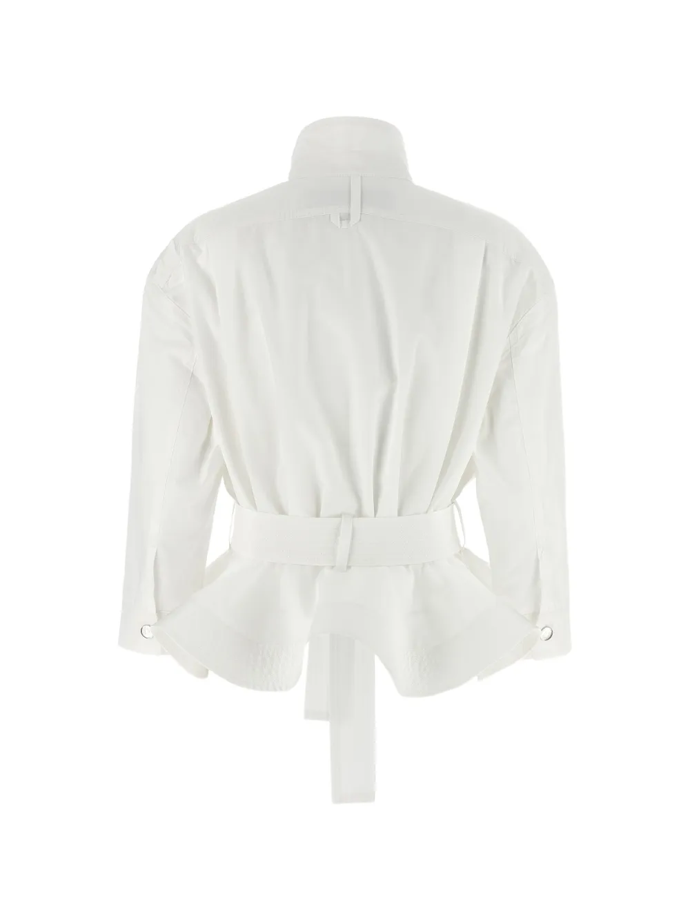 Jacquemus La Veste Cabana jack met hoge hals en ceintuur Wit