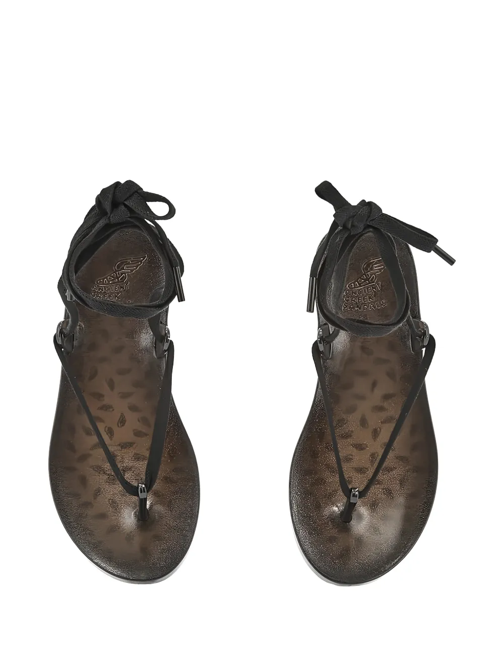 Ancient Greek Sandals lace-up thong sandals Zwart
