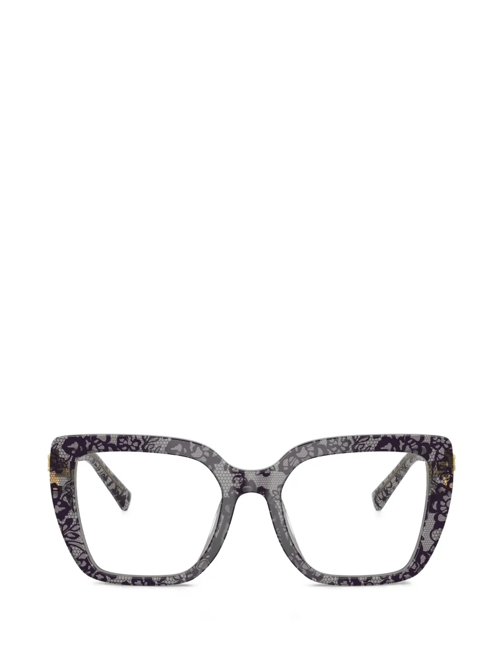 Dolce & Gabbana Eyewear Devotion lace-print glasses - Nero